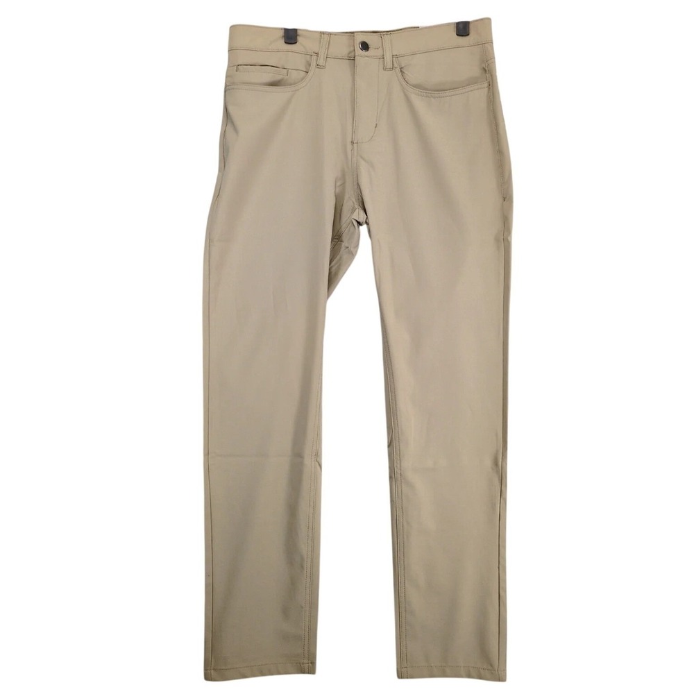 NWT Burnside Performance Pants Men's 32‎ Khaki Stretch Moisture Wicking Casual